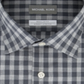 Camisa social masculina Michael Kors Airsoft Performance Stretch Check, cinza rock, tamanho 16,5 x 34-35