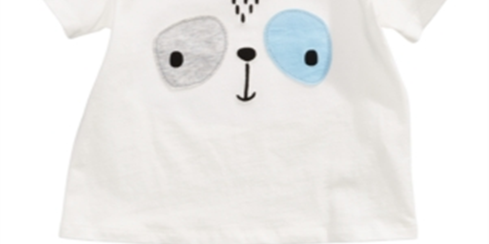 Camiseta de algodão com estampa de panda para bebês meninos First Impressions, branca, tamanho 3 a 6 meses