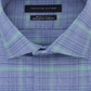 Camisa social masculina Tommy Hilfiger THFlex Supima Performance Stretch Check Azul Tamanho 15,5X32-33