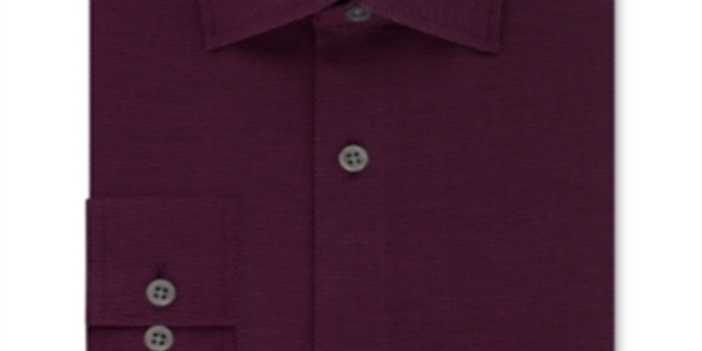 Camisa social masculina Michael Kors com gola estampada, tamanho vinho, 16,5 x 34-35