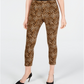 Calça skinny feminina INC com estampa de leopardo e elástico no tornozelo, marrom, tamanho 14