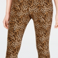 Calça skinny feminina INC com estampa de leopardo e elástico no tornozelo, marrom, tamanho 14