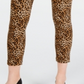 Calça skinny feminina INC com estampa de leopardo e elástico no tornozelo, marrom, tamanho 14