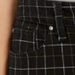 Calça jeans skinny xadrez McKenna com controle de barriga feminina Charter Club, preta, tamanho 18