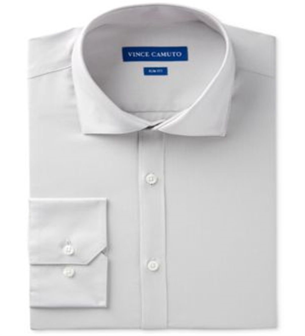 Camisa social masculina Vince Camuto Slim Fit Comfort Stretch Solid Cinza Tamanho 15,5X34-35