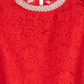 Top de renda enfeitado Monteau Big Girl's vermelho tamanho XL