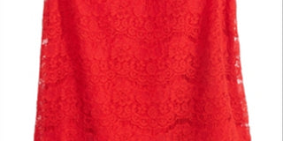 Top de renda enfeitado Monteau Big Girl's vermelho tamanho XL