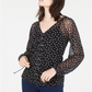 Top feminino estampado com cadarço INC International Concepts, preto, tamanho 2XL