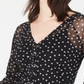 Top feminino estampado com cadarço INC International Concepts, preto, tamanho 2XL
