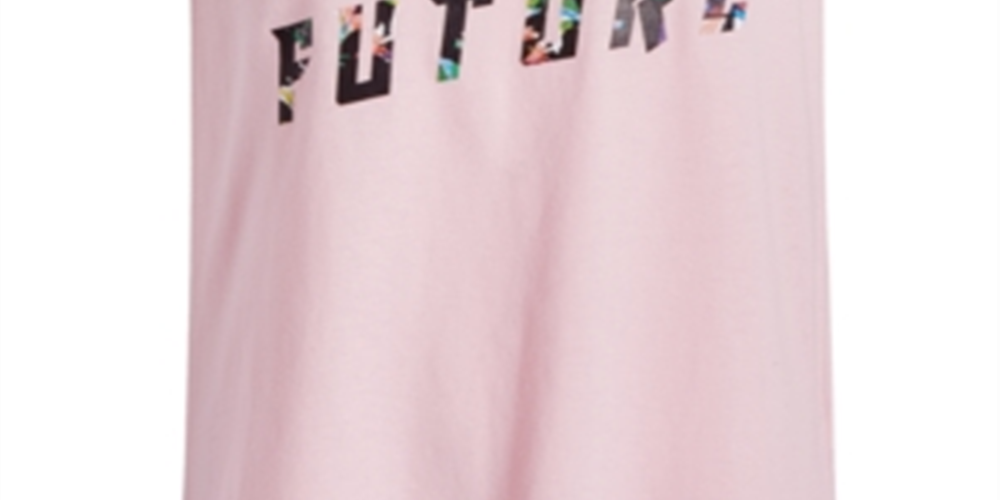 Camiseta estampada com recorte de fechadura Ideology Big Girl, rosa, tamanho médio