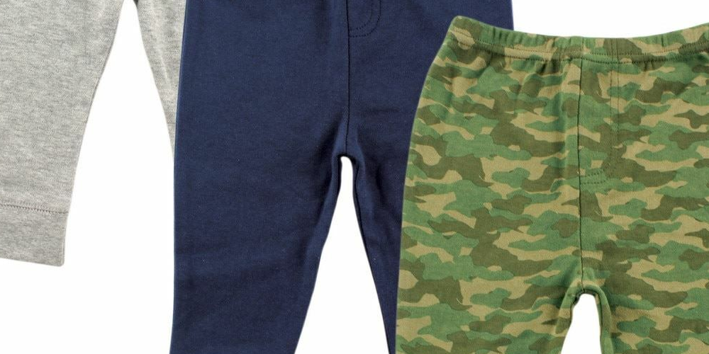 Calças de algodão Luvable Friends para bebês e crianças pequenas, pacote com 3, camuflagem, tamanho 18 a 24 meses