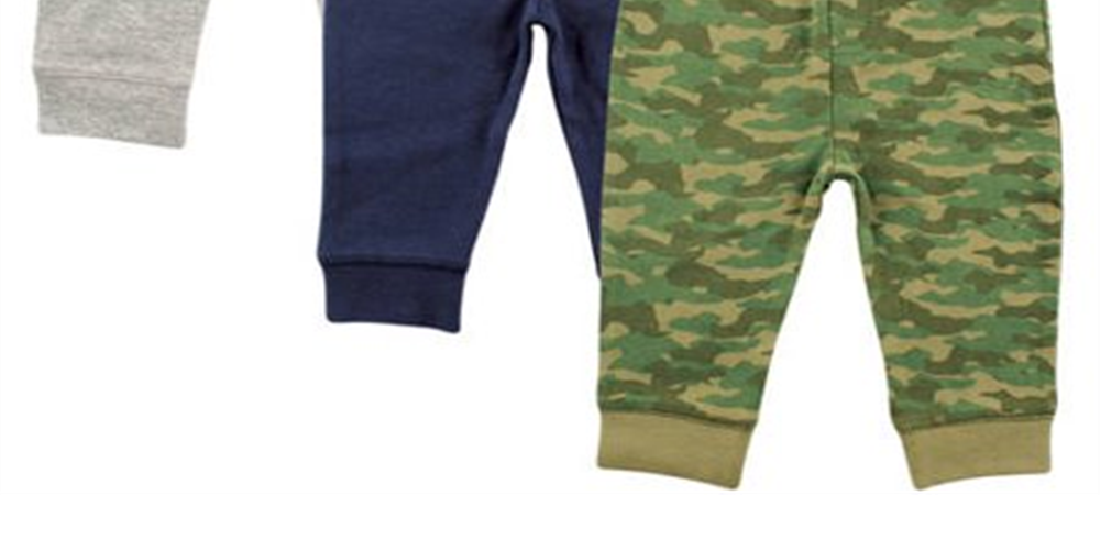 Calças de algodão Luvable Friends para bebês e crianças pequenas, pacote com 3, camuflagem, tamanho 18 a 24 meses