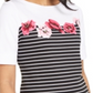 Karen Scott Blusa Feminina Estampada Manga Cotovelo Preta Tamanho P