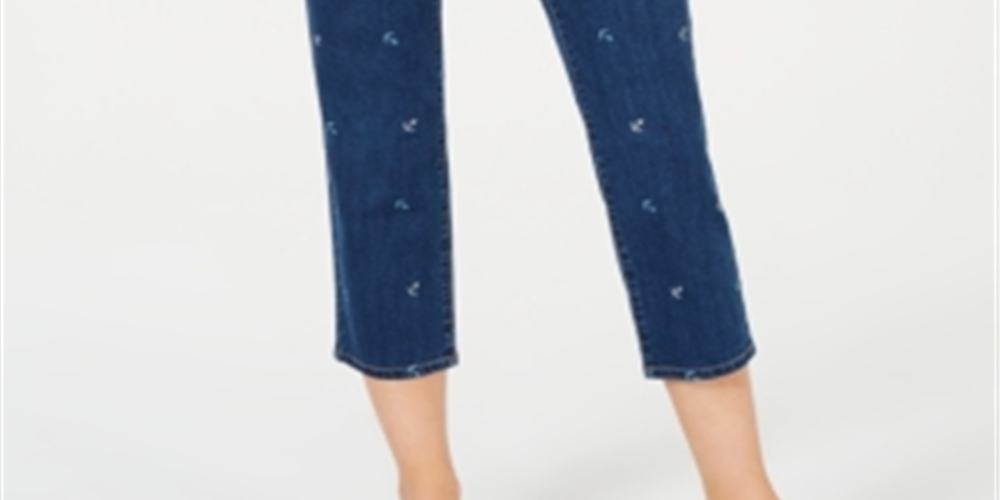 Charter Club Crop feminino bordado com controle de barriga, lavagem suave, tamanho 4