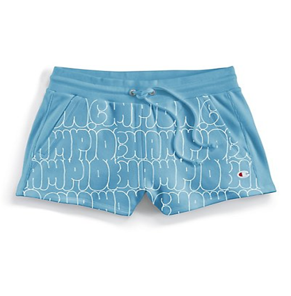 Shorts de treino feminino Champion, azul, tamanho P