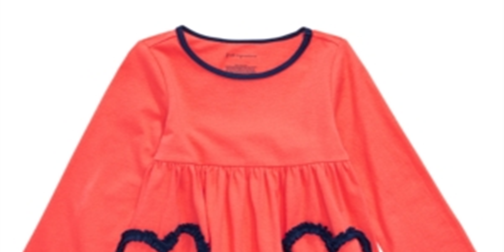 Túnica infantil First Impressions para meninas, cor de coração, laranja e coral, tamanho 2T