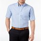 Camisa social masculina Club Room Classic/Regular Fit Oxford resistente a vincos, azul claro, tamanho 18