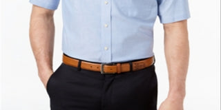 Club Room Men's Classic/Regular Fit Wrinkle-Resistant Oxford Dress Shirt  Light Blue Size 18