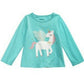 Camiseta de algodão com estampa de unicórnio First Impressions para bebê menina, verde, tamanho 12 MOS