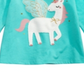 Camiseta de algodão com estampa de unicórnio First Impressions para bebê menina, verde, tamanho 12 MOS