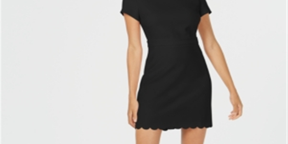 Vestido tubinho recortado feminino Maison Jules, preto, tamanho 12