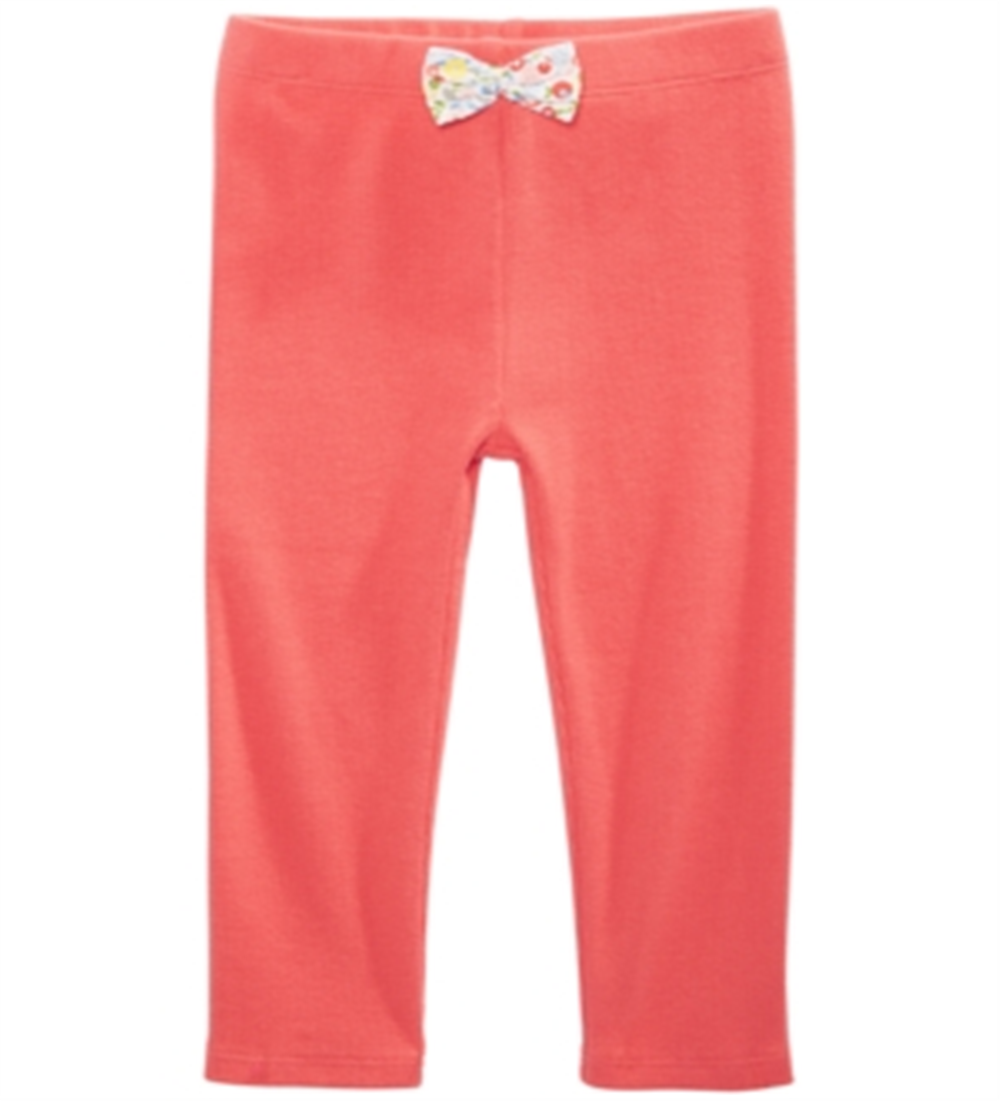 Calça de algodão canelada com cintura elástica First Impressions para meninas, tamanho 4T, laranja