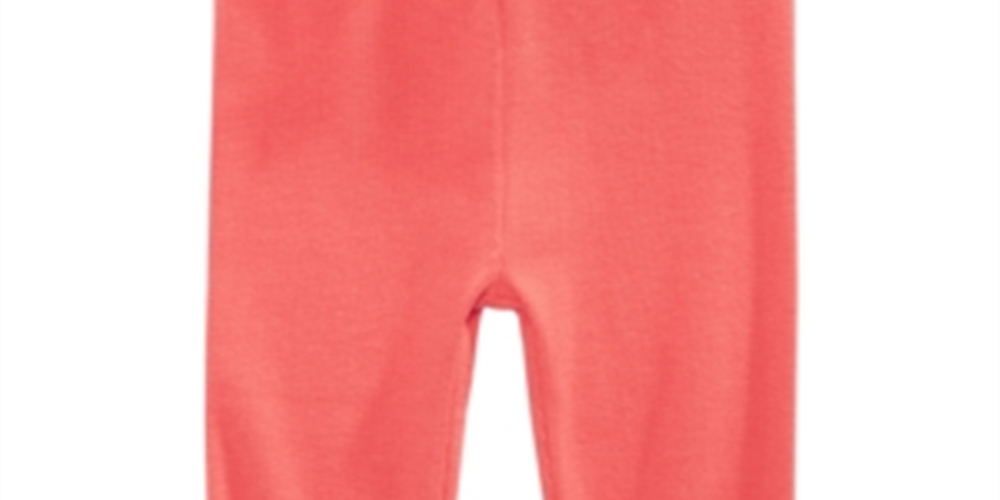 Calça de algodão canelada com cintura elástica First Impressions para meninas, tamanho 4T, laranja