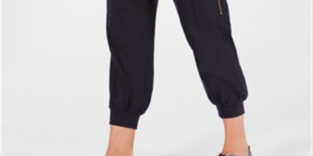 Calça cargo feminina Tommy Hilfiger de linho azul tamanho XX-G