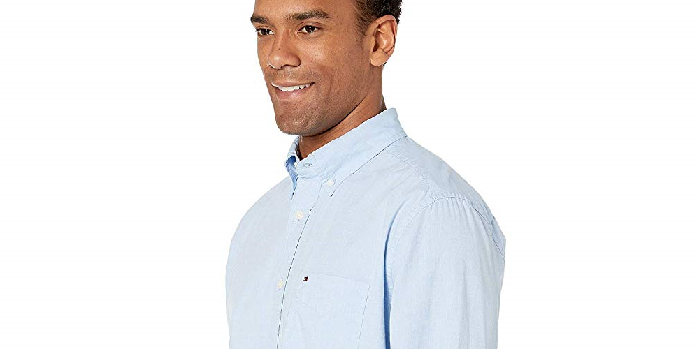 Camisa Tommy Hilfiger Capote Classic Fit Masculina Azul Tamanho P