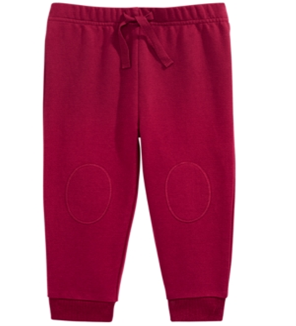 Calça jogger com remendo no joelho para bebê First Impressions, vermelha, tamanho 24 MOS