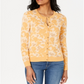 Cardigan feminino com estampa jacquard Charter Club, amarelo, tamanho grande