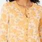 Cardigan feminino com estampa jacquard Charter Club, amarelo, tamanho grande