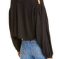 Top curto bordado Hand Me Down feminino da Free People, preto, tamanho X-S