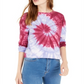 Rebellious One Blusa longa feminina com estampa tie-dye roxa, tamanho pequeno