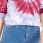Rebellious One Blusa longa feminina com estampa tie-dye roxa, tamanho pequeno