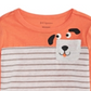 Camiseta com bolso e estampa de cachorro First Impressions para meninos, tamanho 6 a 9 meses