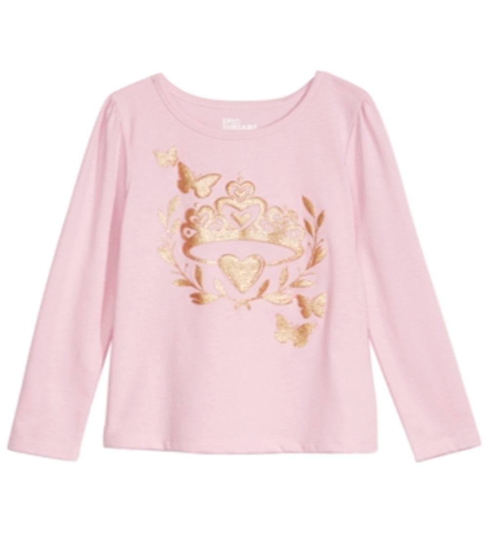 Top tiara borboleta infantil Epic Threads para meninas, rosa, tamanho 4T