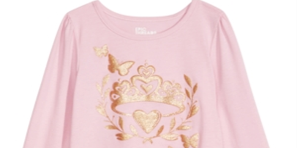Top tiara borboleta infantil Epic Threads para meninas, rosa, tamanho 4T