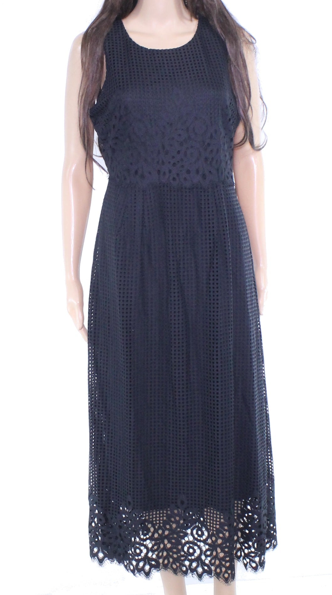 Vestido midi de renda feminino Alfani, azul marinho, tamanho 10