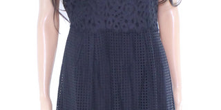 Vestido midi de renda feminino Alfani, azul marinho, tamanho 10