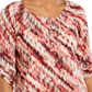 Blusa camponesa com mangas bufantes e estampa de aba enrolada, coleção NY, tamanho vinho, pequena, GG