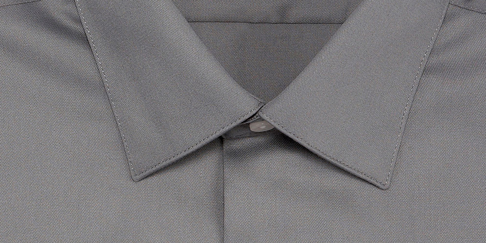 Camisa social masculina de cetim Van Heusen de ajuste regular tamanho cinza 17,5X34-35