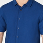 Camisa masculina Alfani de linho para uso no trabalho, azul, tamanho 3XL