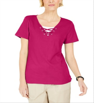 Karen Scott Top Feminino com Amarração em Camadas Rosa Tamanho XS