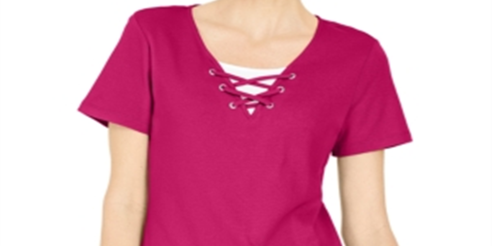 Karen Scott Top Feminino com Amarração em Camadas Rosa Tamanho XS