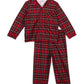 Conjunto de pijama xadrez com babados para meninas Little Me, vermelho, tamanho 12 meses