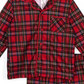 Conjunto de pijama xadrez com babados para meninas Little Me, vermelho, tamanho 12 meses