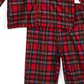 Conjunto de pijama xadrez com babados para meninas Little Me, vermelho, tamanho 12 meses