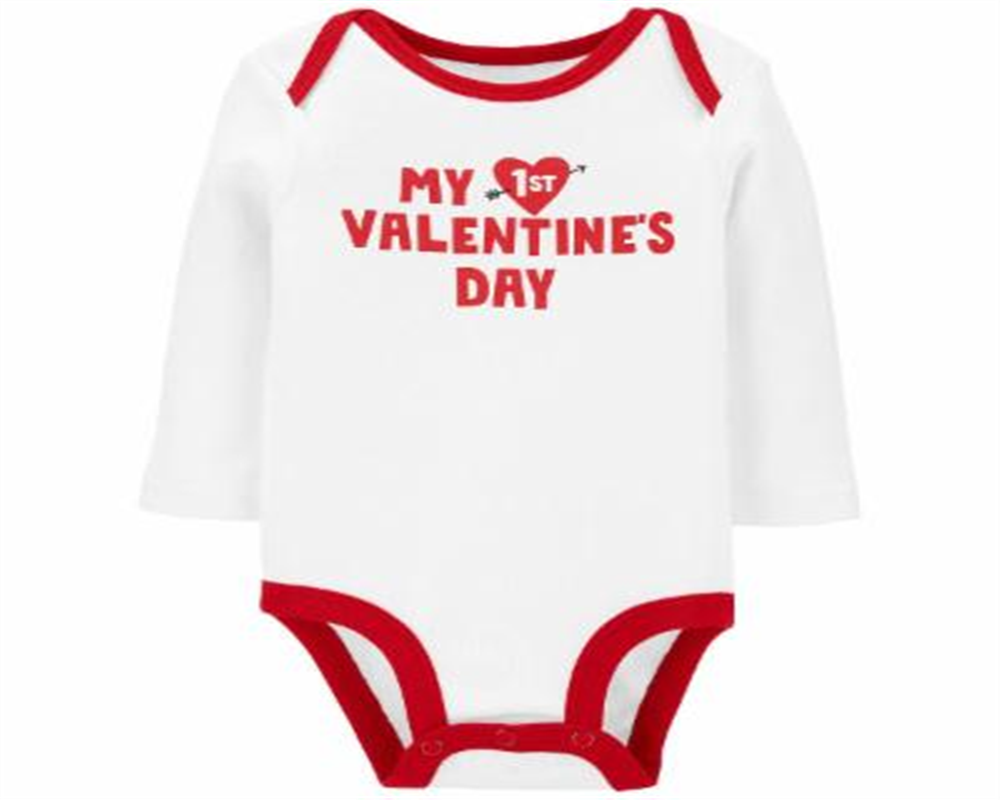 Body Carter's Baby Boy's &amp; Girl's 1º Dia dos Namorados Branco Tamanho 9 MOS