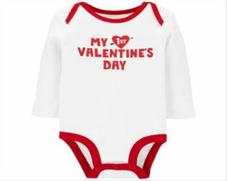 Body Carter's Baby Boy's &amp; Girl's 1º Dia dos Namorados Branco Tamanho 9 MOS